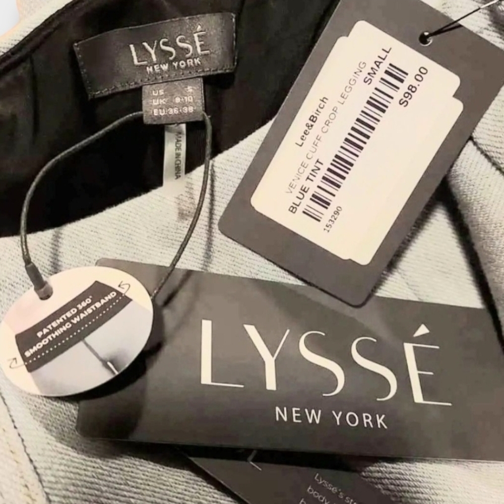 NWT Lysse Venice Cuff Cropped Blue Tint Leggings ~Small - Picture 6 of 6